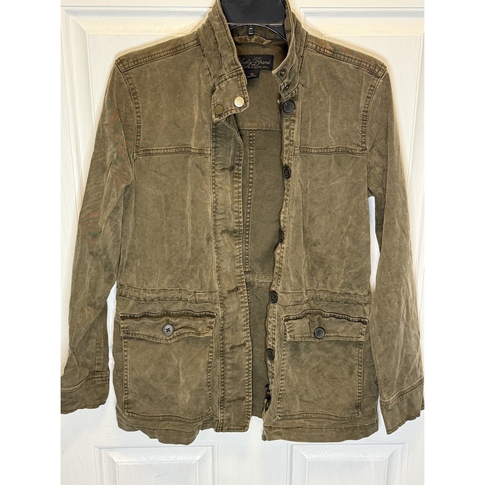 Lucky Brand Utility Jacket Military Womens Army Field Coat Green Size XS Grunge